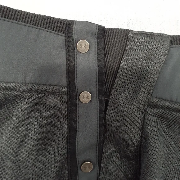 UNDER ARMOUR MENS STORM SWEATER FLEECE HEATHER SNAP MOCK SHIRT BLACK - Picture 9 of 9